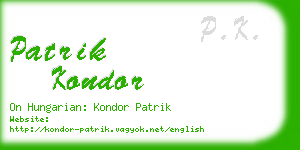 patrik kondor business card